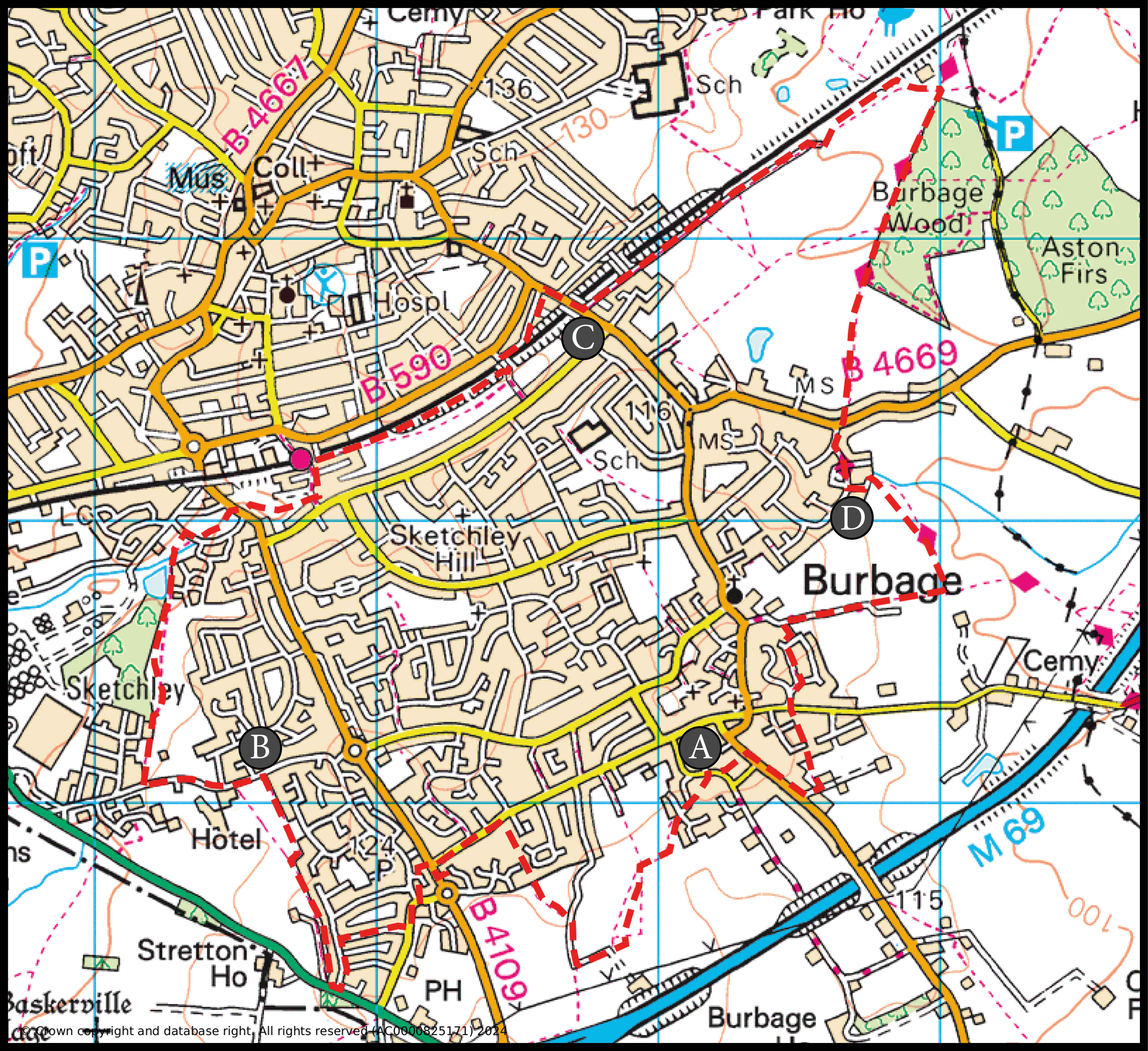 Map of Burbage